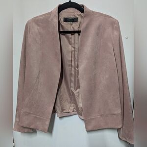 Tahari Pink Suede Open Blazer